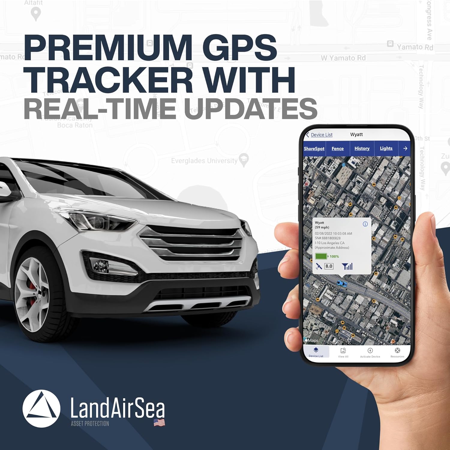 LandAirSea 54 GPS Tracker - Made in the USA from Domestic & Imported Parts. Long Battery, Magnetic, Waterproof, Global Tracking. Subscription Required - Image 2