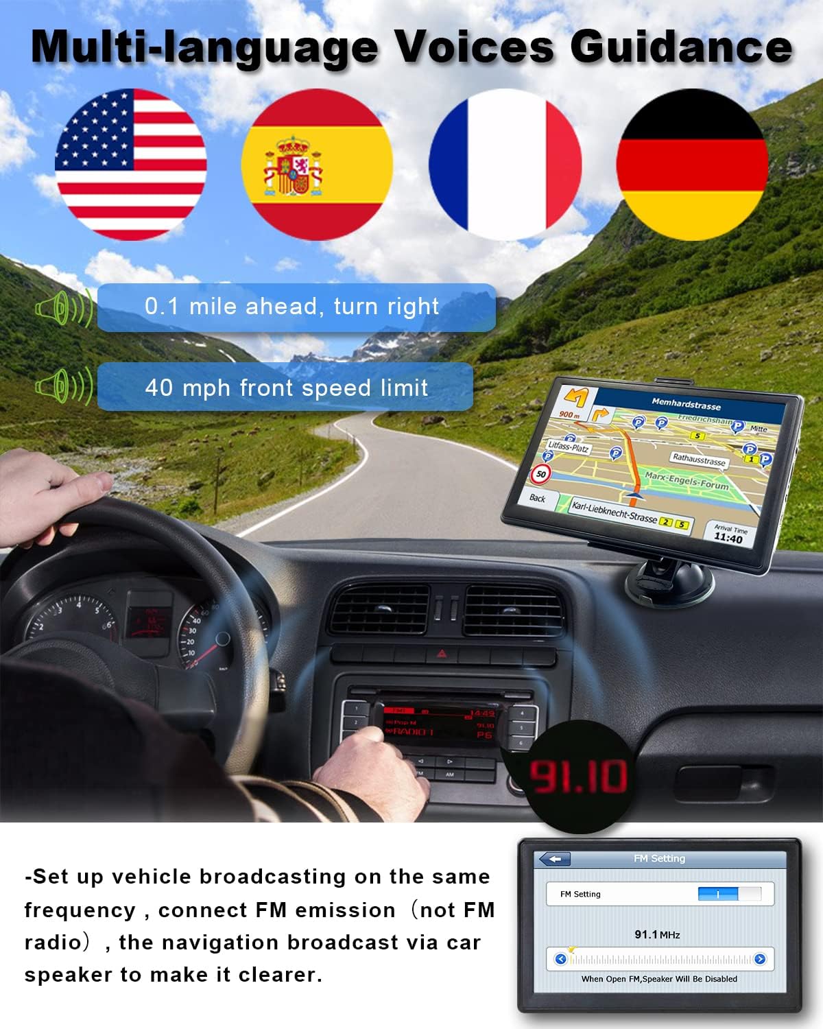 N700 GPS Navigator for Car Truck RV 2025,Truck GPS Commercial Drivers,Trucker GPS for semi Truck,Free Lifetime Maps Updates,7 inch Touchscreen,Custom Truck Routing,Driver Alerts - Image 3