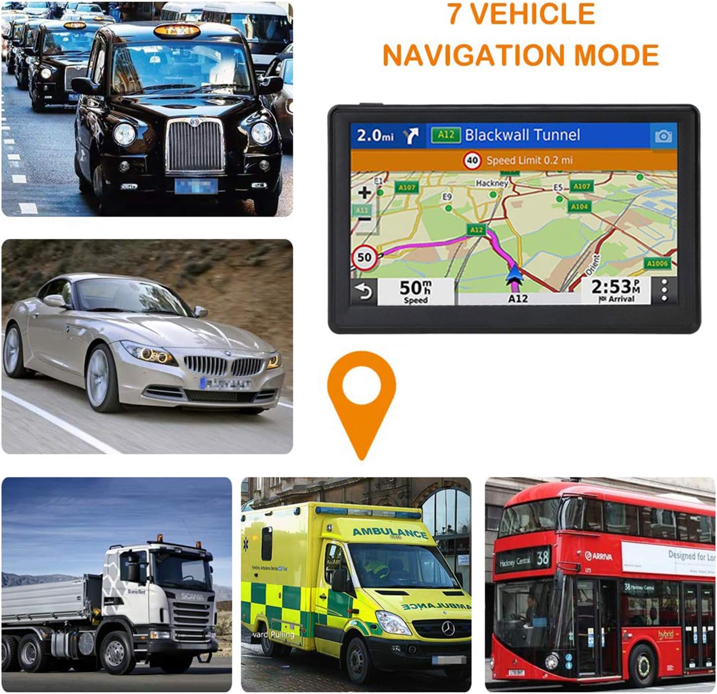 N700 GPS Navigator for Car Truck RV 2025,Truck GPS Commercial Drivers,Trucker GPS for semi Truck,Free Lifetime Maps Updates,7 inch Touchscreen,Custom Truck Routing,Driver Alerts - Image 6