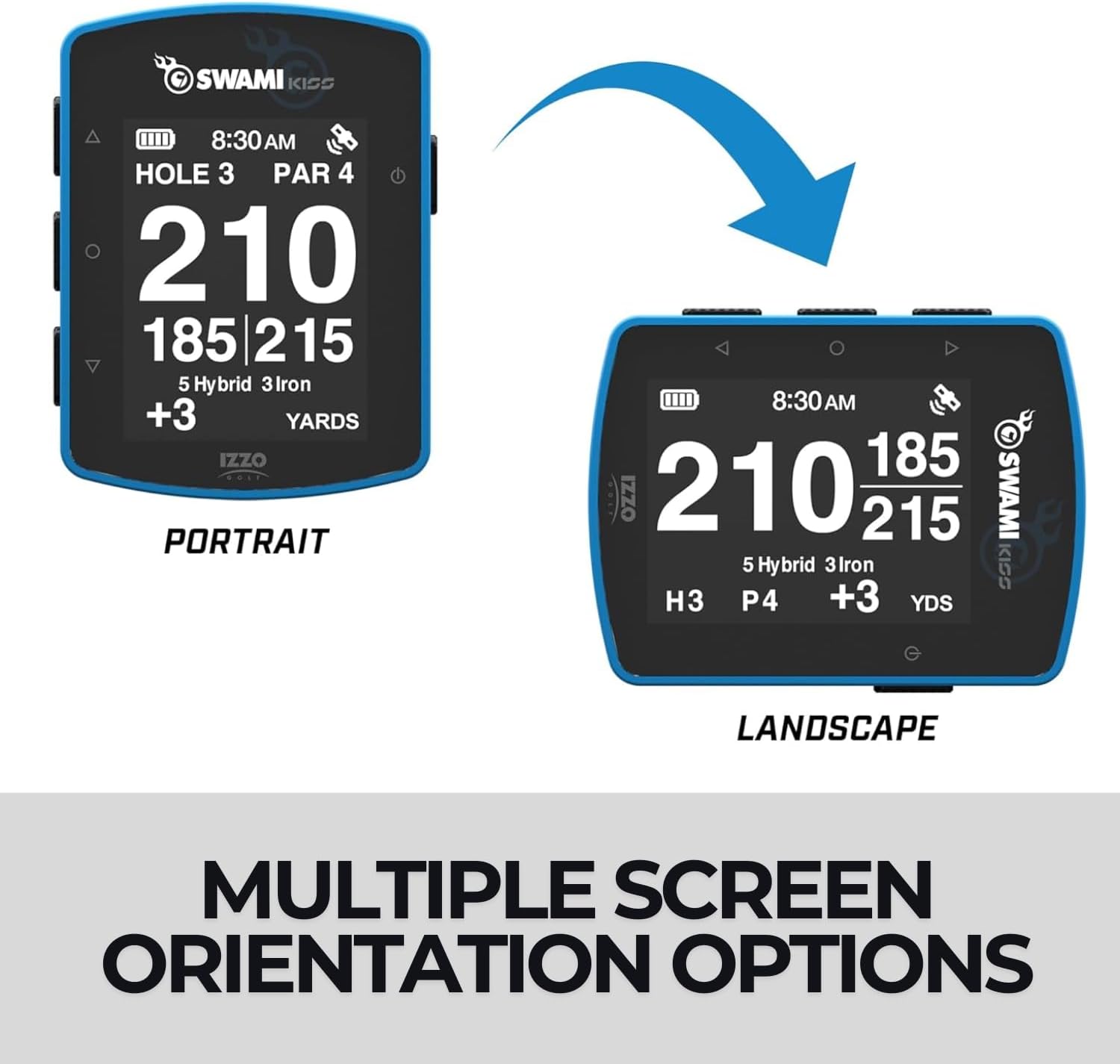 Swami KISS 2.0 Handheld Golf GPS Ragnefinder with Integrated Magnets - Blue - Image 4