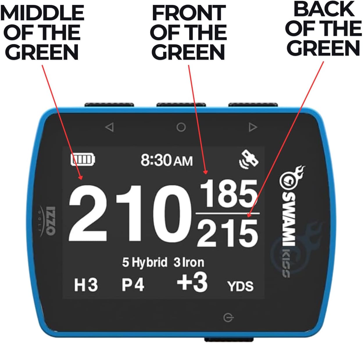Swami KISS 2.0 Handheld Golf GPS Ragnefinder with Integrated Magnets - Blue - Image 5